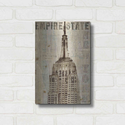 Luxe Metal Art 'Vintage NY Empire State Building' by Michael Mullan, Metal Wall Art,12x16