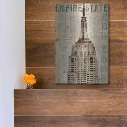 Luxe Metal Art 'Vintage NY Empire State Building' by Michael Mullan, Metal Wall Art,12x16