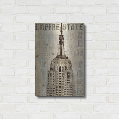 Luxe Metal Art 'Vintage NY Empire State Building' by Michael Mullan, Metal Wall Art,16x24