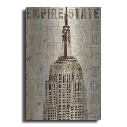 Luxe Metal Art 'Vintage NY Empire State Building' by Michael Mullan, Metal Wall Art