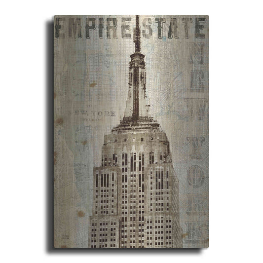 Luxe Metal Art 'Vintage NY Empire State Building' by Michael Mullan, Metal Wall Art