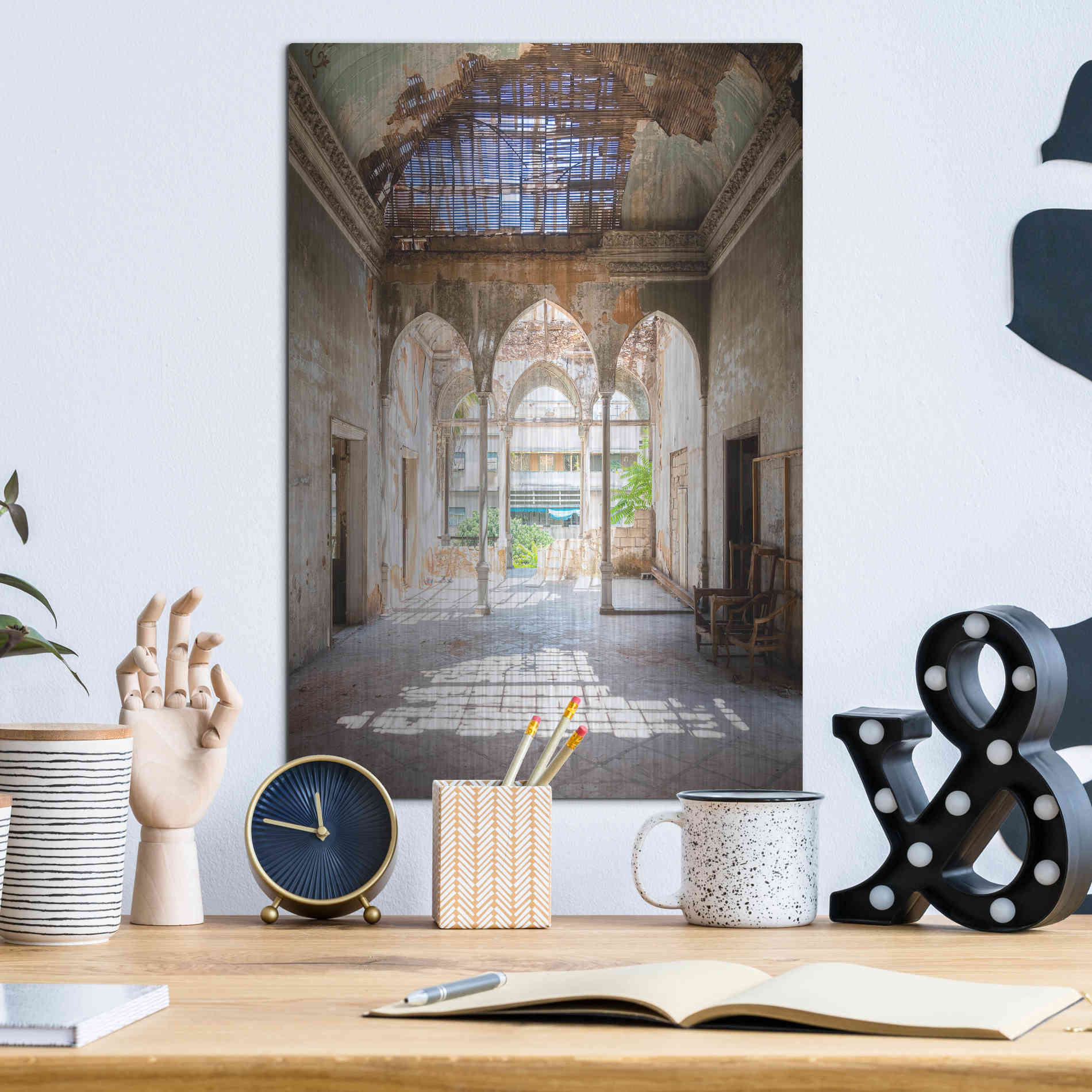 Luxe Metal Art 'Broken Sunlight' by Roman Robroek Metal Wall Art,12x16