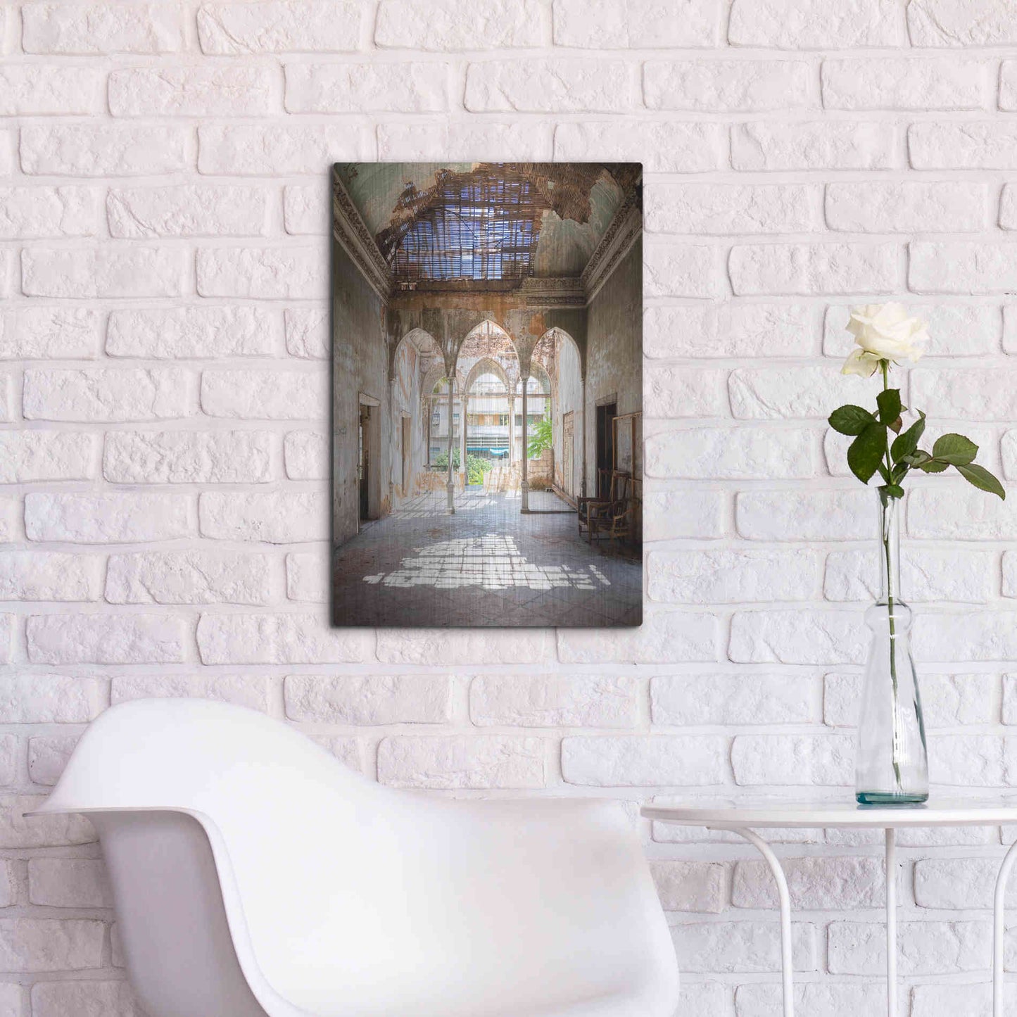 Luxe Metal Art 'Broken Sunlight' by Roman Robroek Metal Wall Art,16x24