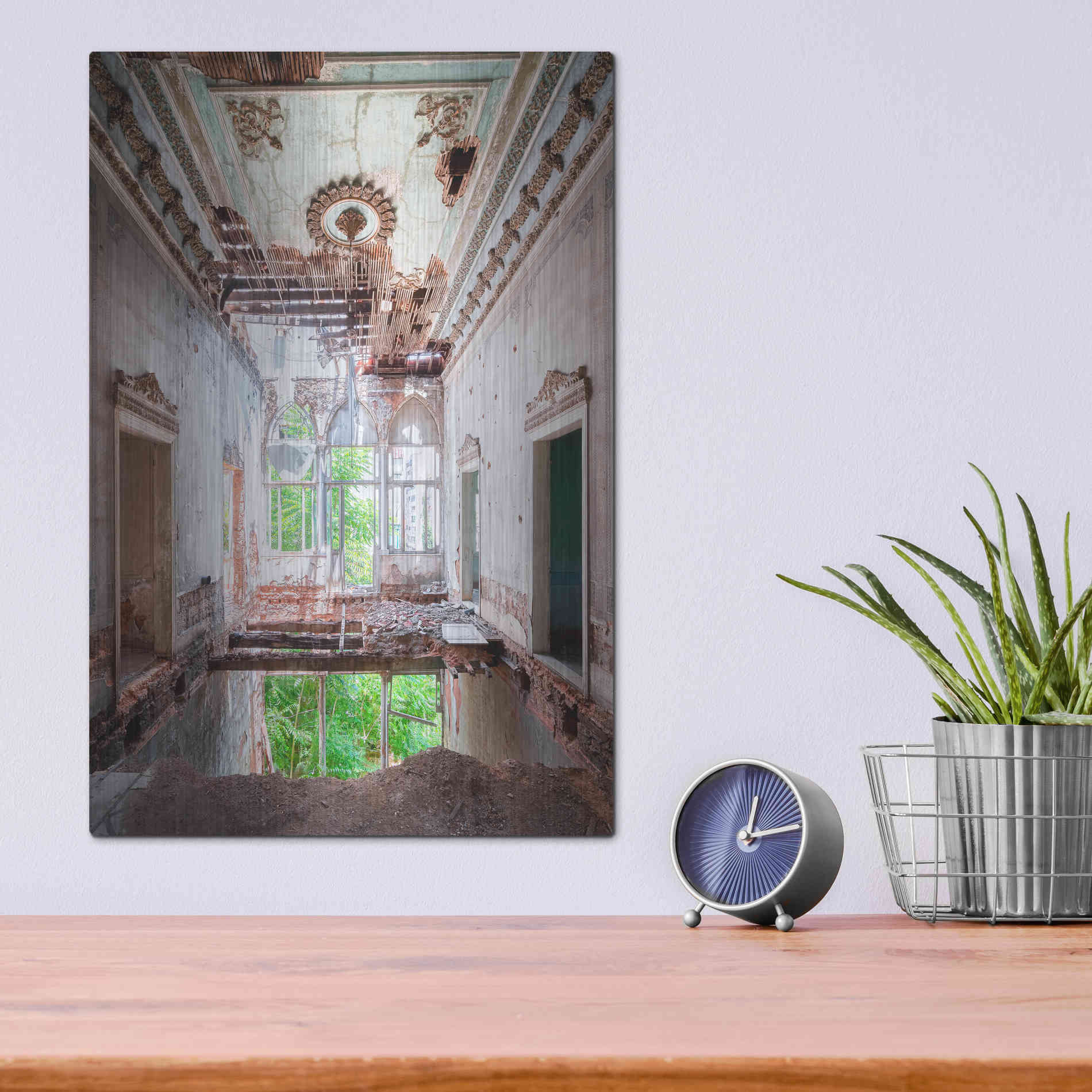 Luxe Metal Art 'Beirut Palace' by Roman Robroek Metal Wall Art,12x16