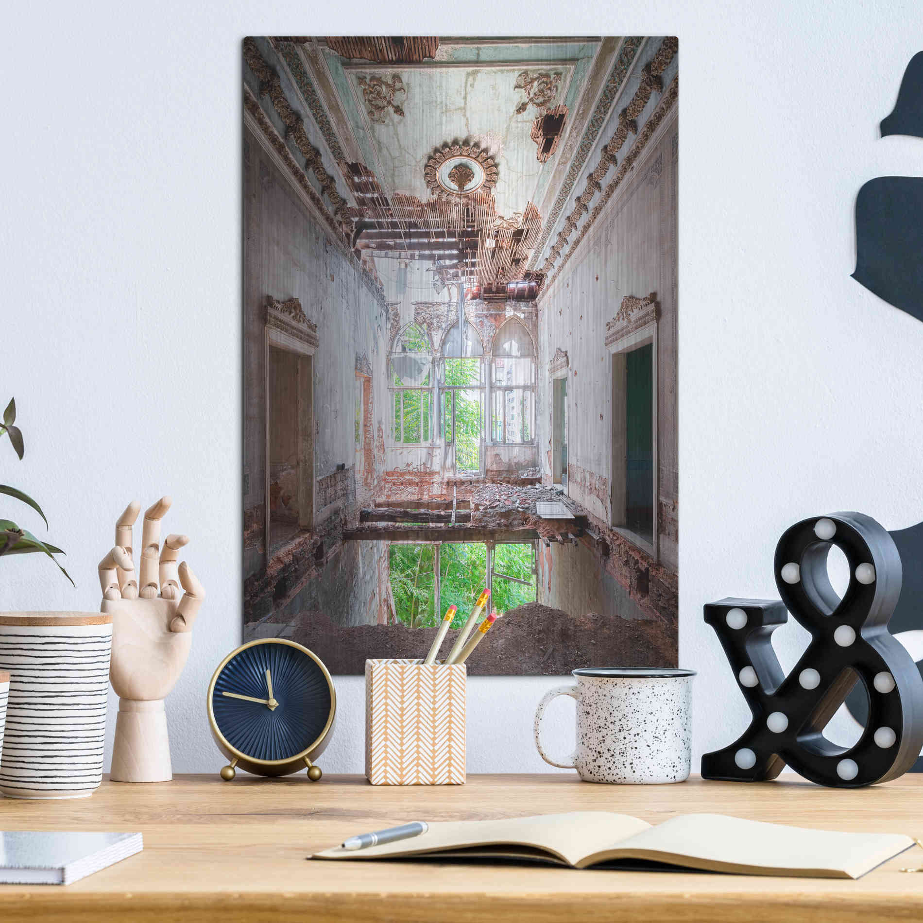 Luxe Metal Art 'Beirut Palace' by Roman Robroek Metal Wall Art,12x16