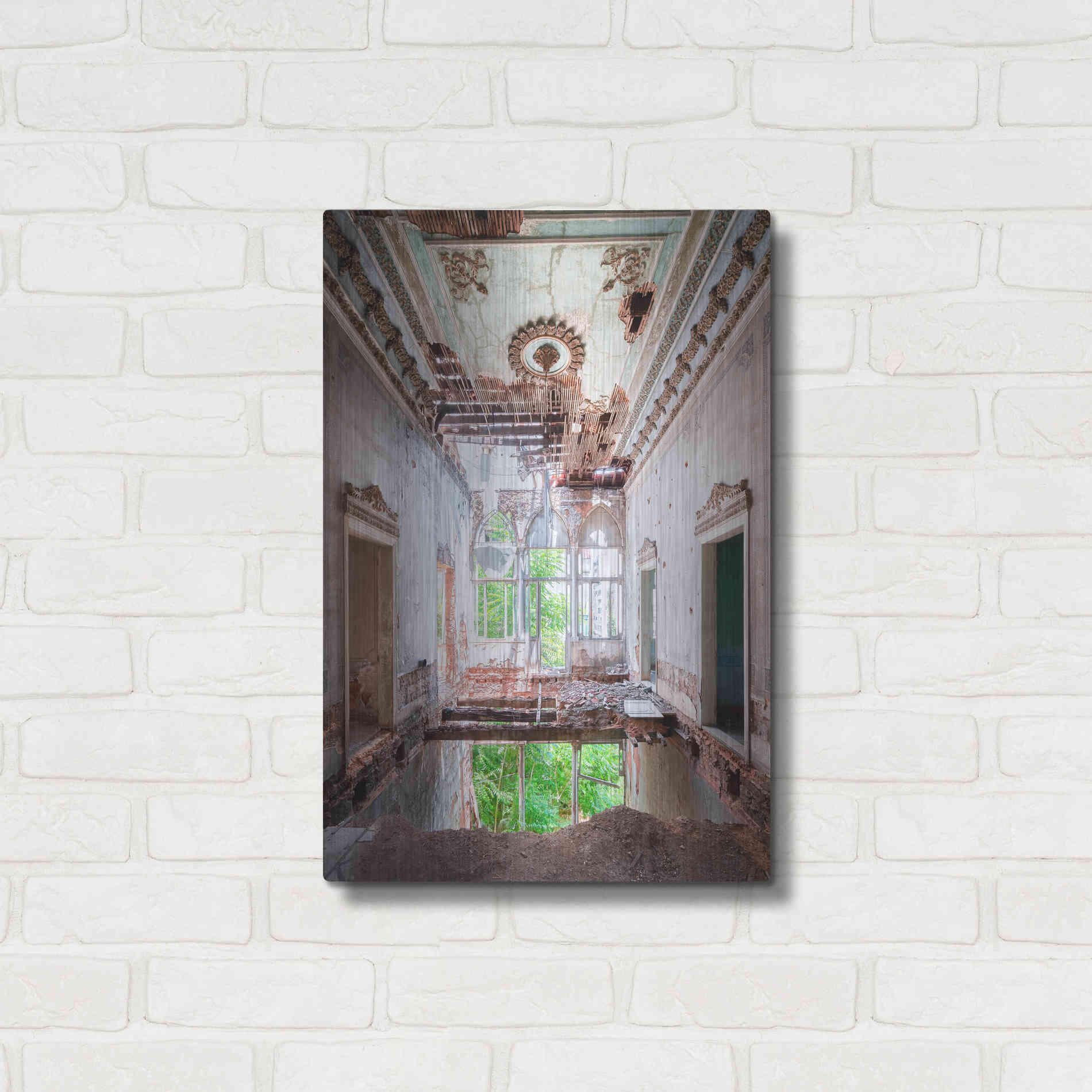 Luxe Metal Art 'Beirut Palace' by Roman Robroek Metal Wall Art,16x24