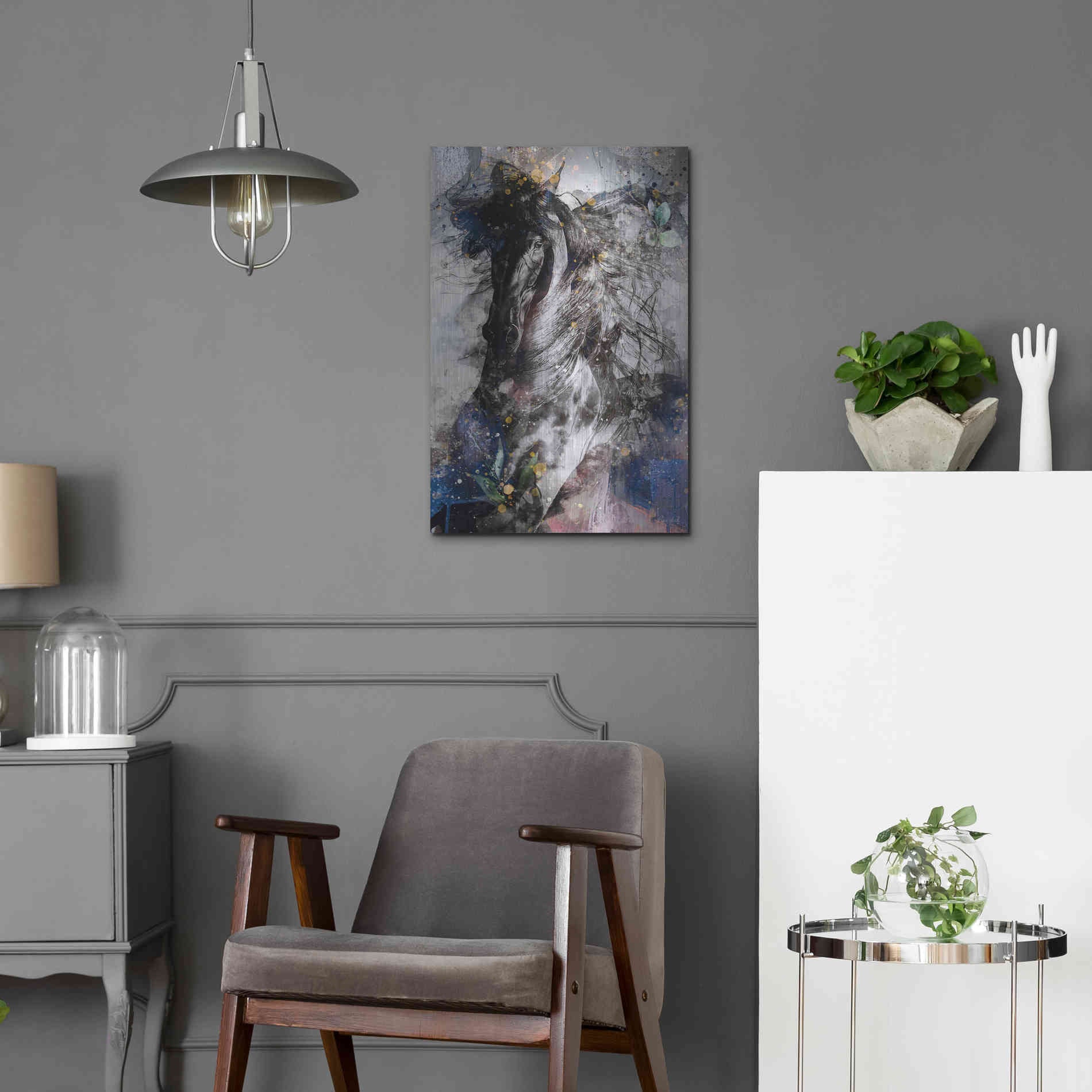 Luxe Metal Art 'Gallop To Freedom by Roozbeh Bahramali Metal Wall Art,16x24