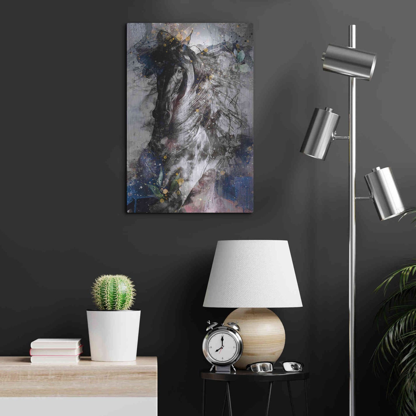 Luxe Metal Art 'Gallop To Freedom by Roozbeh Bahramali Metal Wall Art,16x24