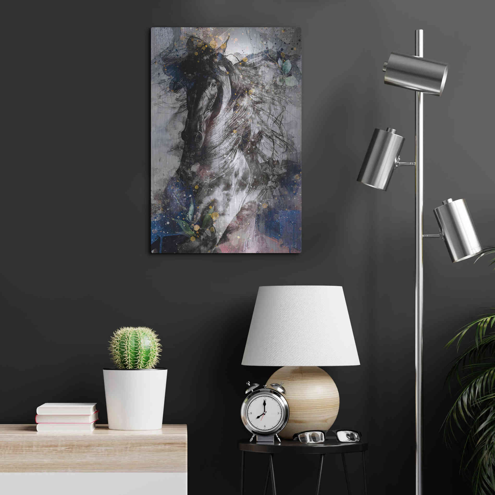 Luxe Metal Art 'Gallop To Freedom by Roozbeh Bahramali Metal Wall Art,16x24