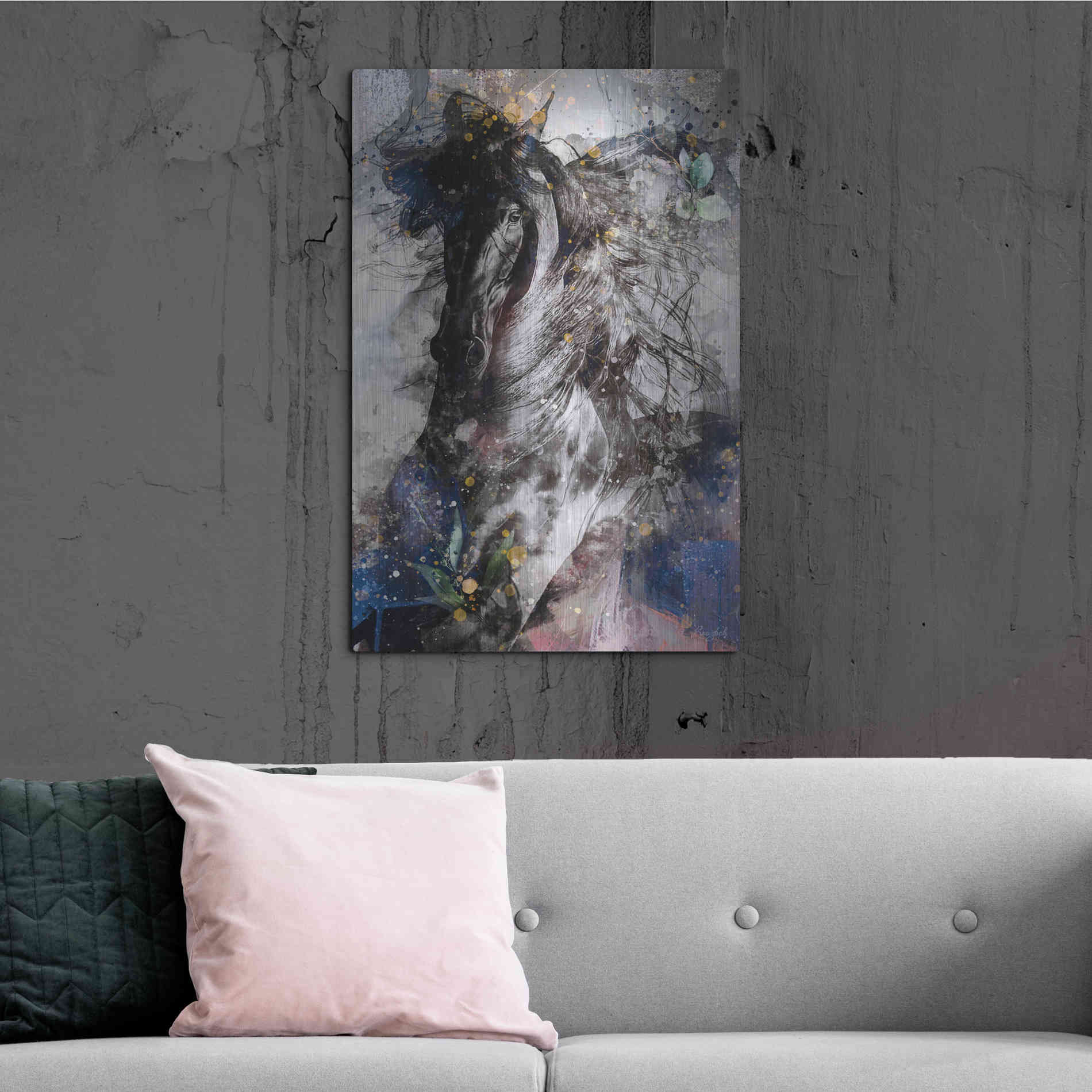 Luxe Metal Art 'Gallop To Freedom by Roozbeh Bahramali Metal Wall Art,24x36