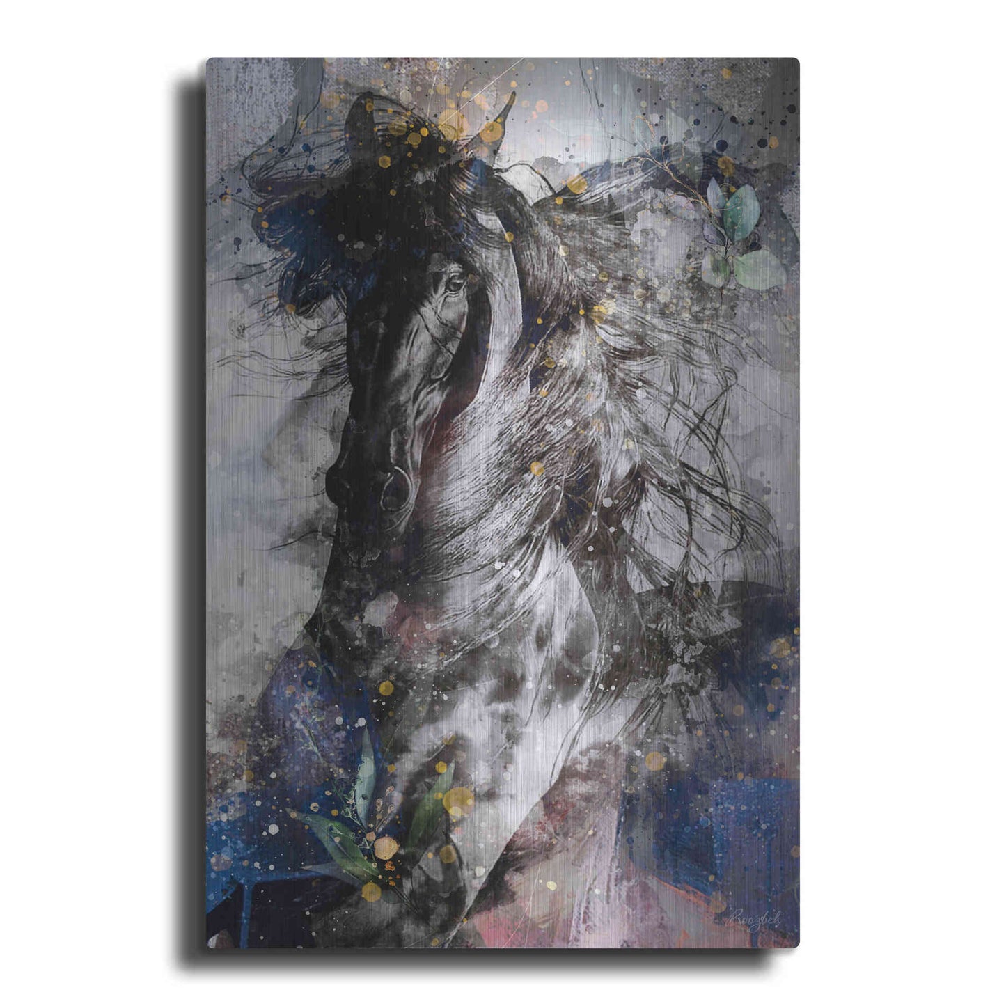 Luxe Metal Art 'Gallop To Freedom by Roozbeh Bahramali Metal Wall Art