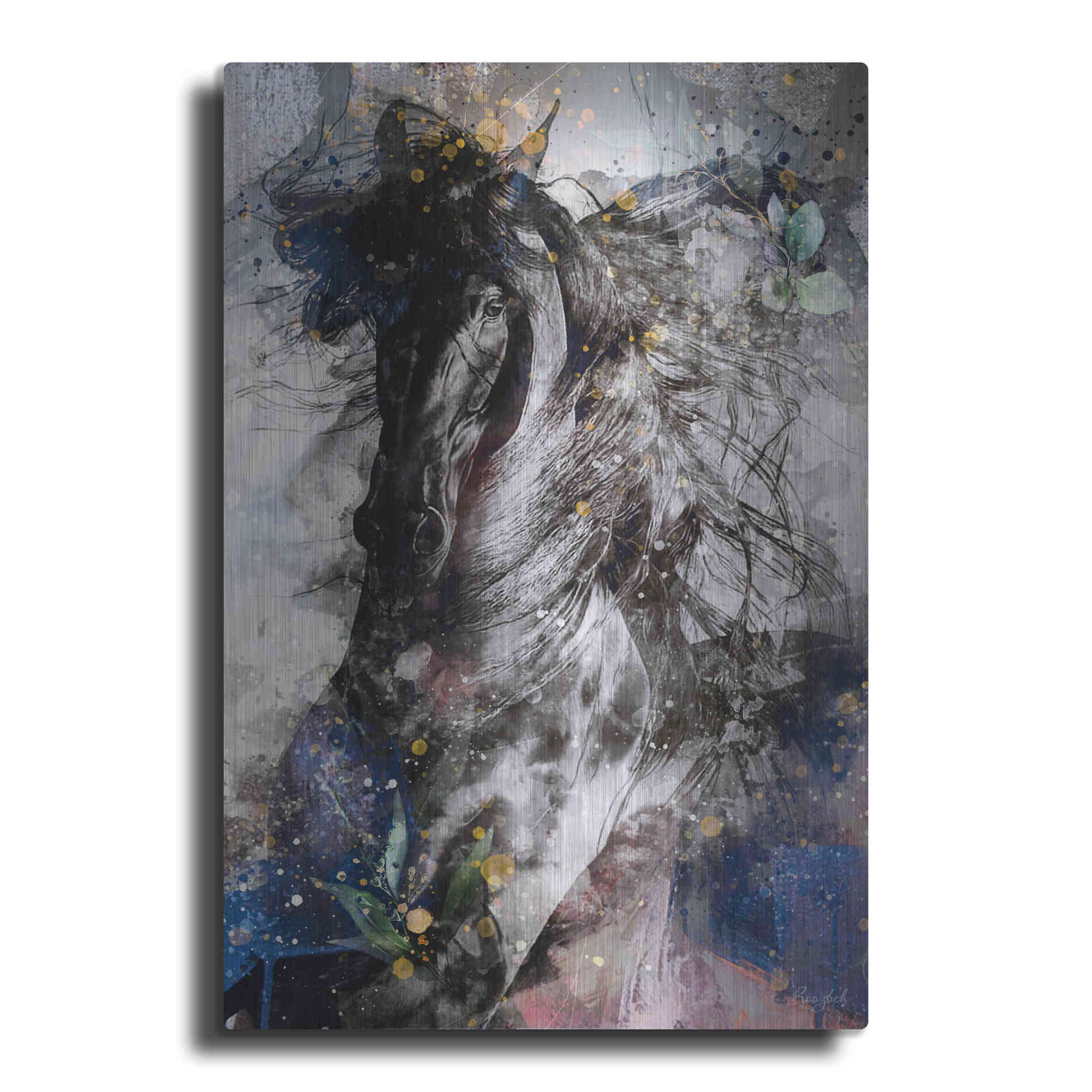 Luxe Metal Art 'Gallop To Freedom by Roozbeh Bahramali Metal Wall Art