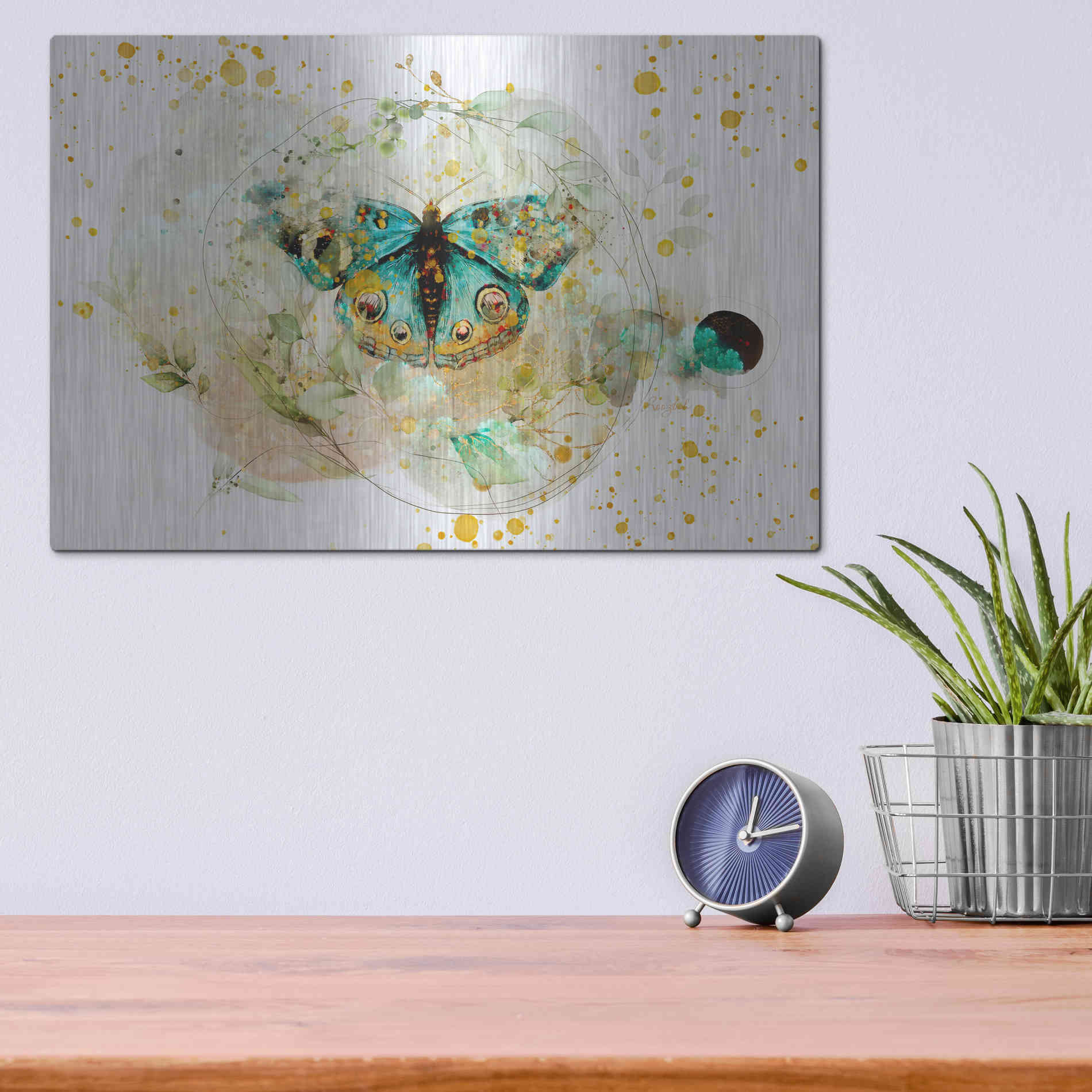 Luxe Metal Art 'Blue Evolution by Roozbeh Bahramali Metal Wall Art,16x12