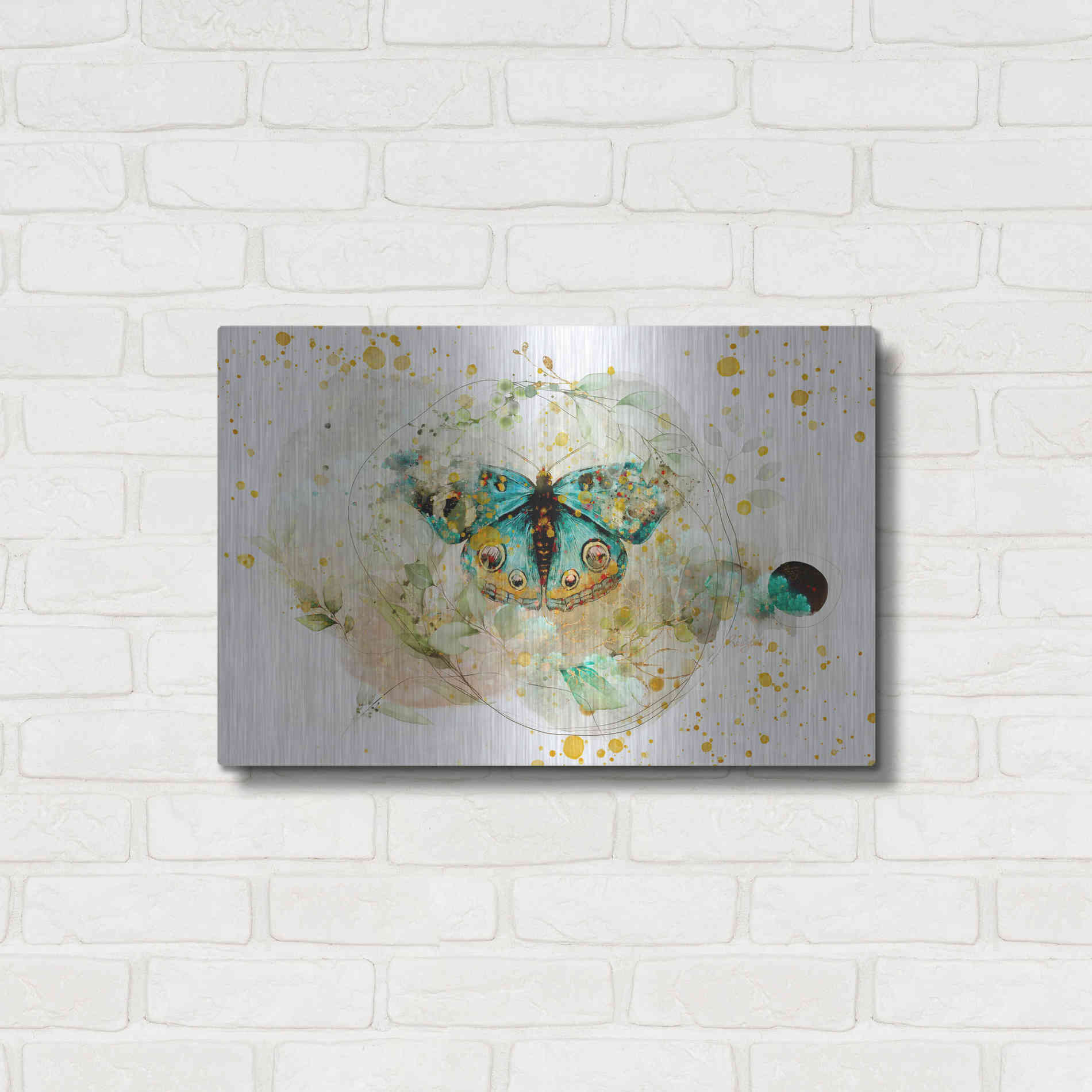 Luxe Metal Art 'Blue Evolution by Roozbeh Bahramali Metal Wall Art,24x16