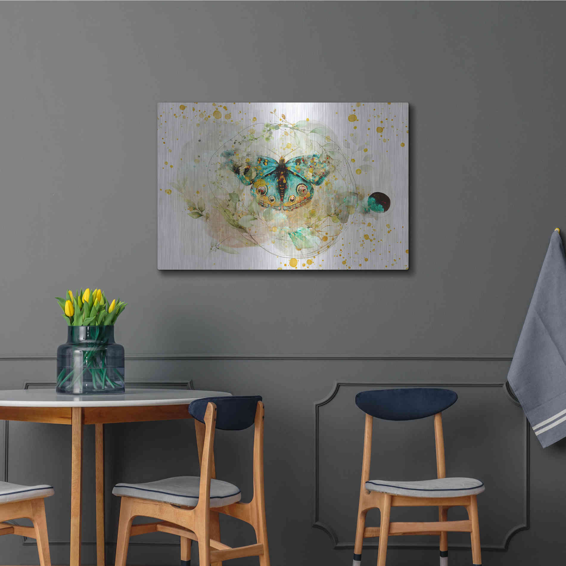 Luxe Metal Art 'Blue Evolution by Roozbeh Bahramali Metal Wall Art,36x24