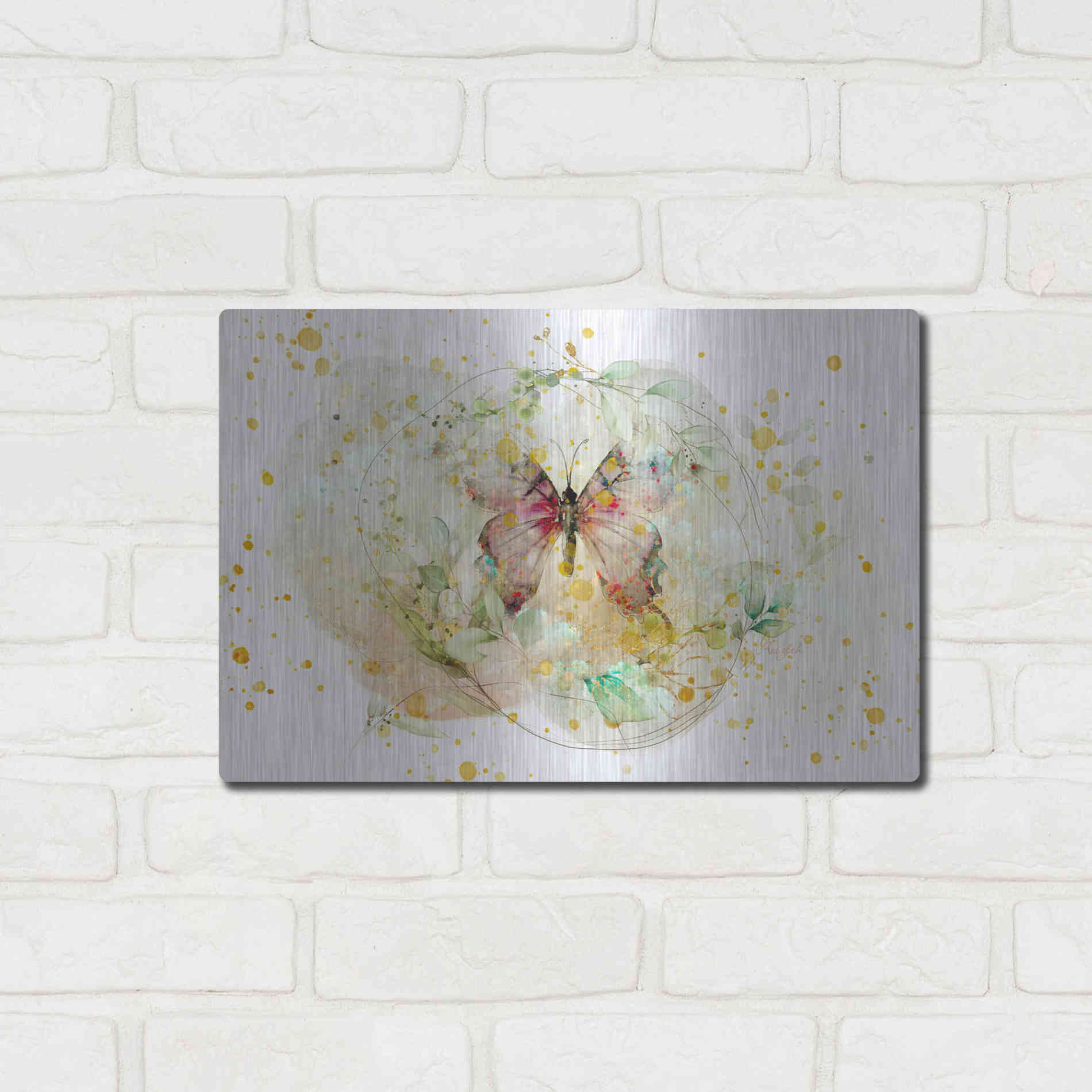 Luxe Metal Art 'Wings Spread by Roozbeh Bahramali Metal Wall Art,16x12