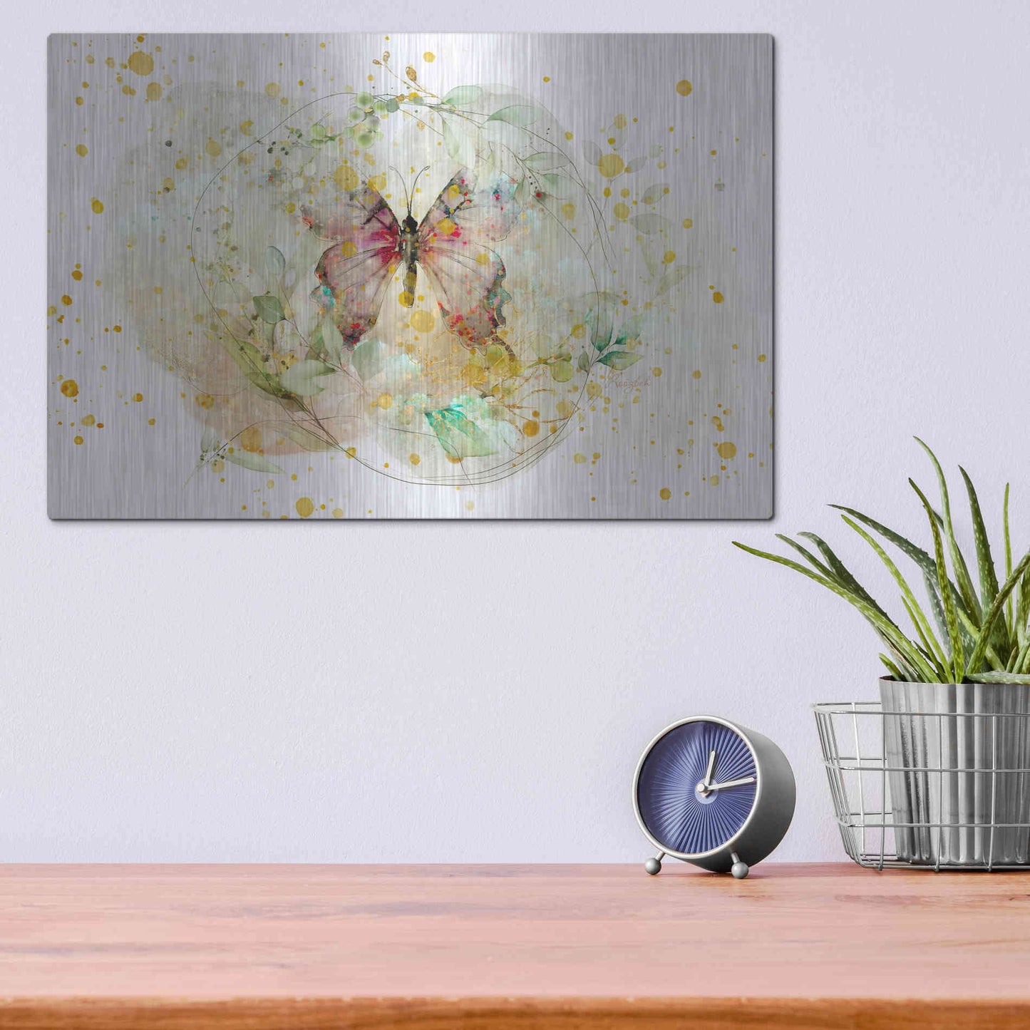 Luxe Metal Art 'Wings Spread by Roozbeh Bahramali Metal Wall Art,16x12