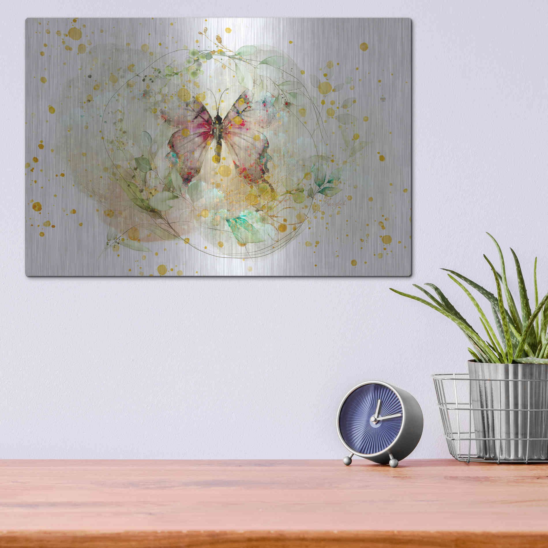 Luxe Metal Art 'Wings Spread by Roozbeh Bahramali Metal Wall Art,16x12