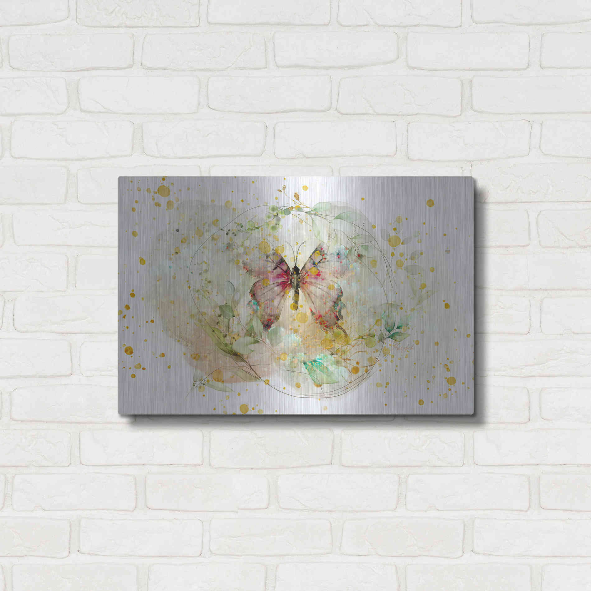 Luxe Metal Art 'Wings Spread by Roozbeh Bahramali Metal Wall Art,24x16