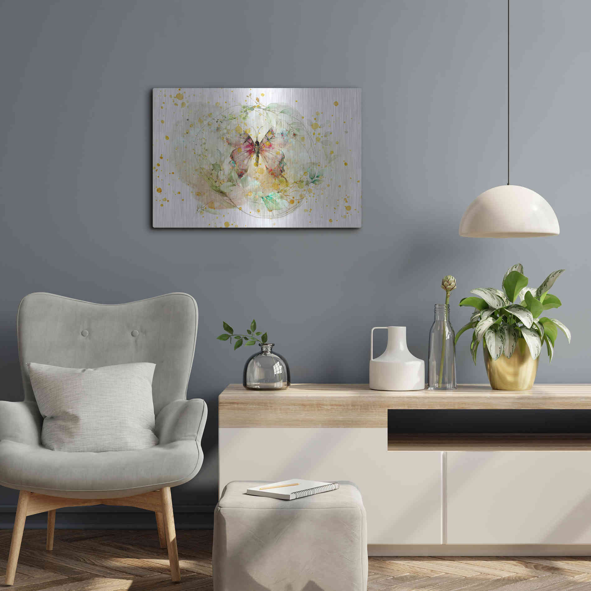 Luxe Metal Art 'Wings Spread by Roozbeh Bahramali Metal Wall Art,24x16