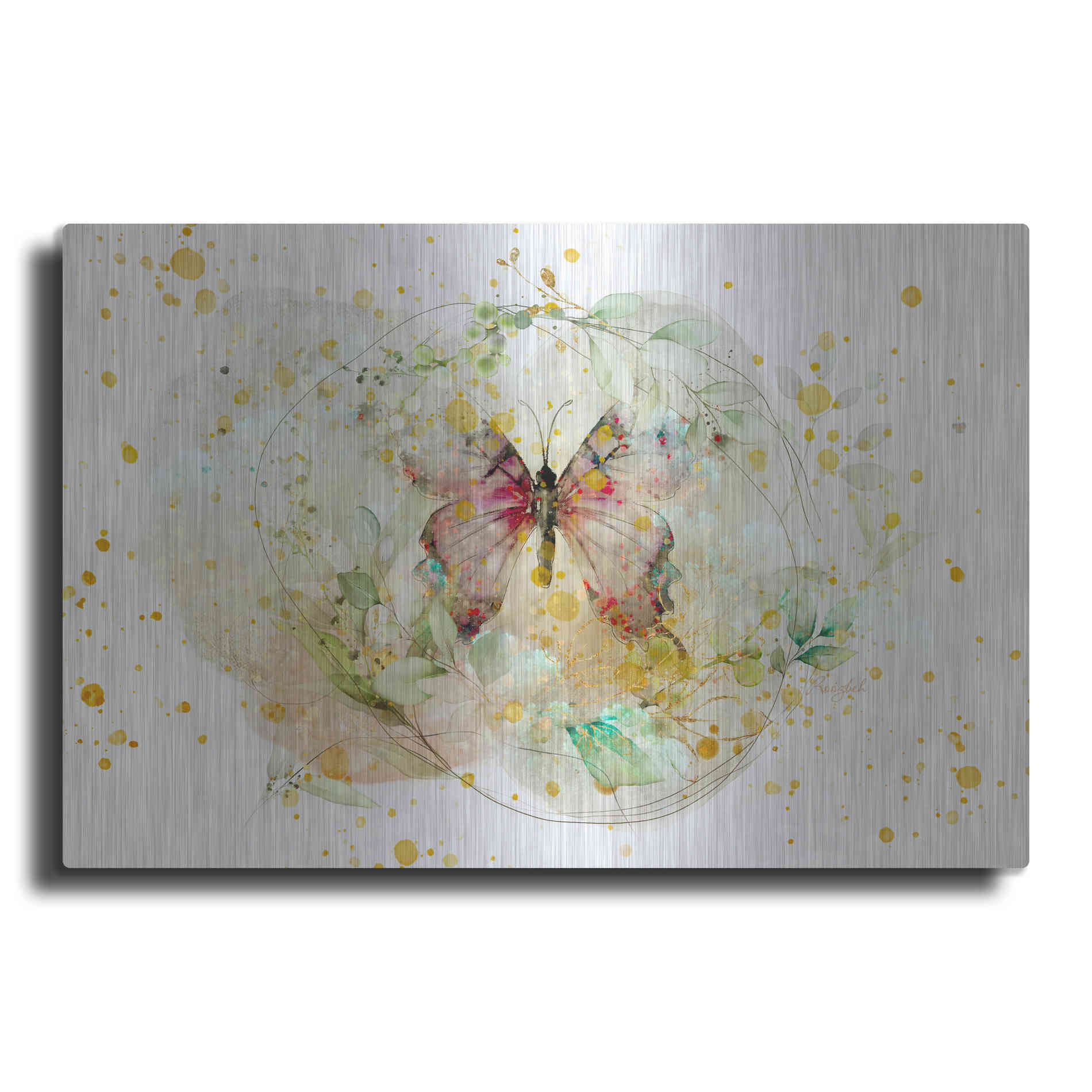 Luxe Metal Art 'Wings Spread by Roozbeh Bahramali Metal Wall Art