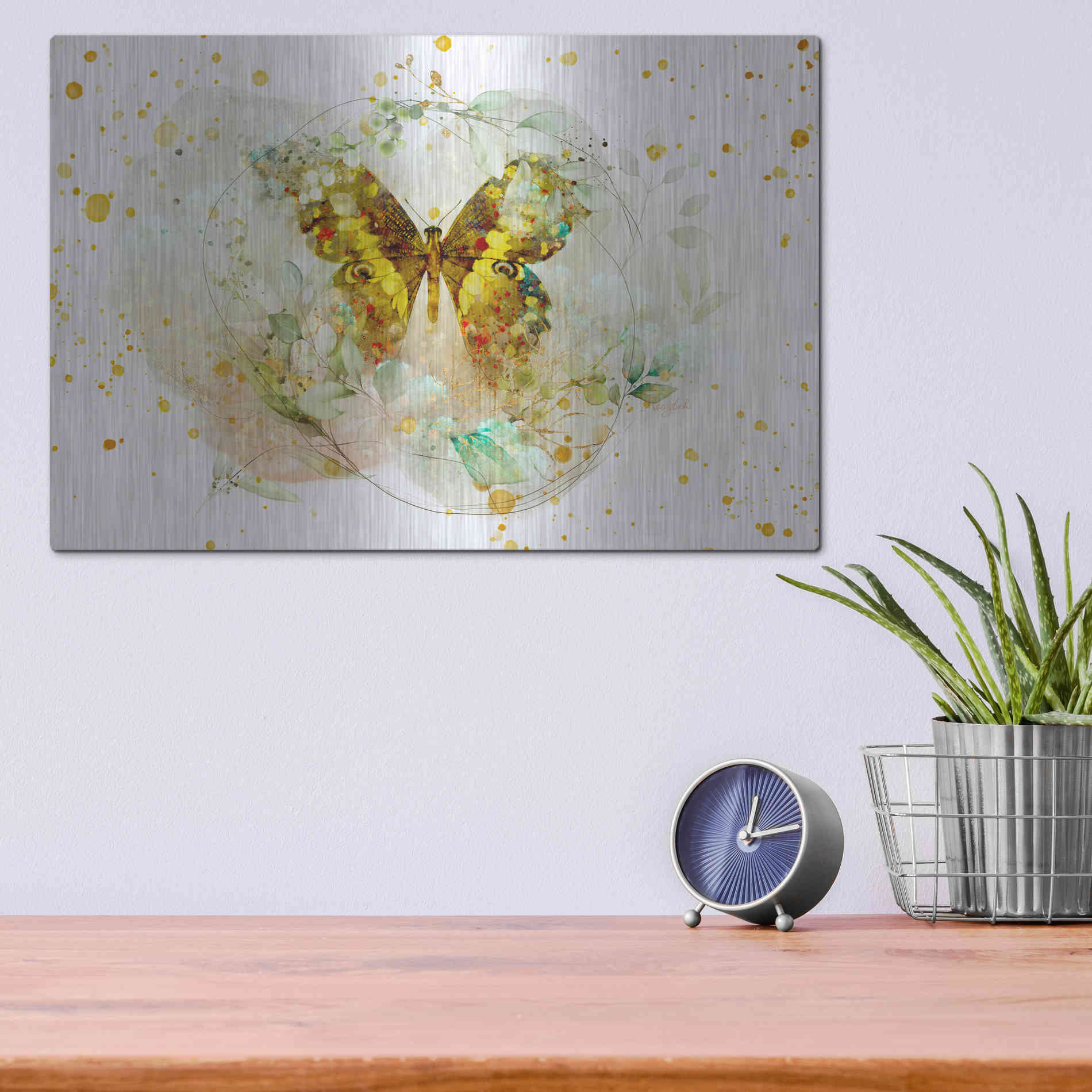 Luxe Metal Art 'Beyond The Cocoon by Roozbeh Bahramali Metal Wall Art,16x12