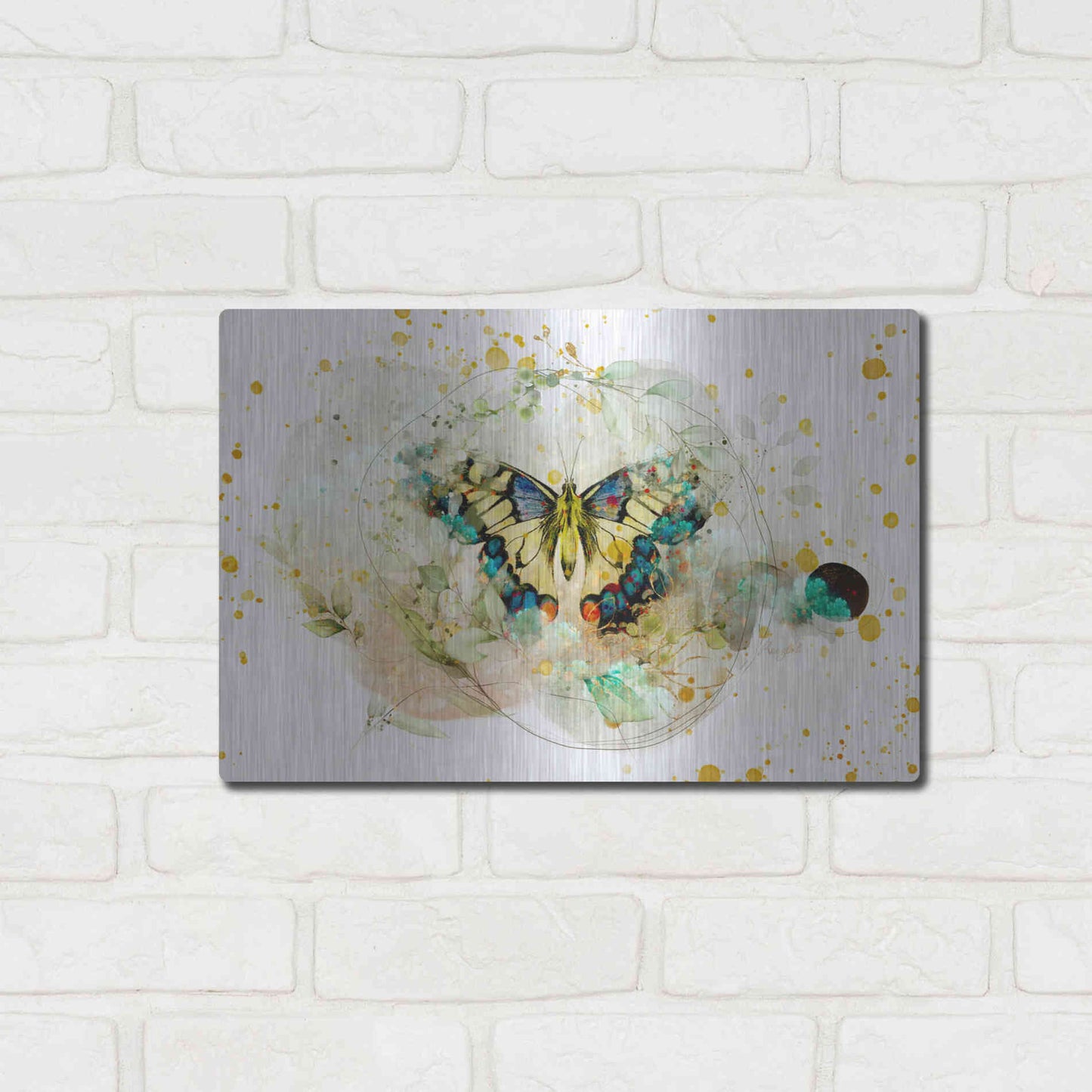 Luxe Metal Art 'Gentle Wings by Roozbeh Bahramali Metal Wall Art,16x12