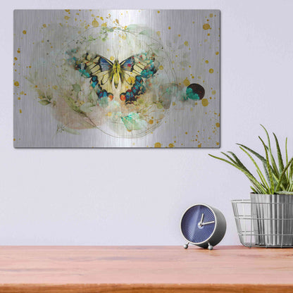 Luxe Metal Art 'Gentle Wings by Roozbeh Bahramali Metal Wall Art,16x12