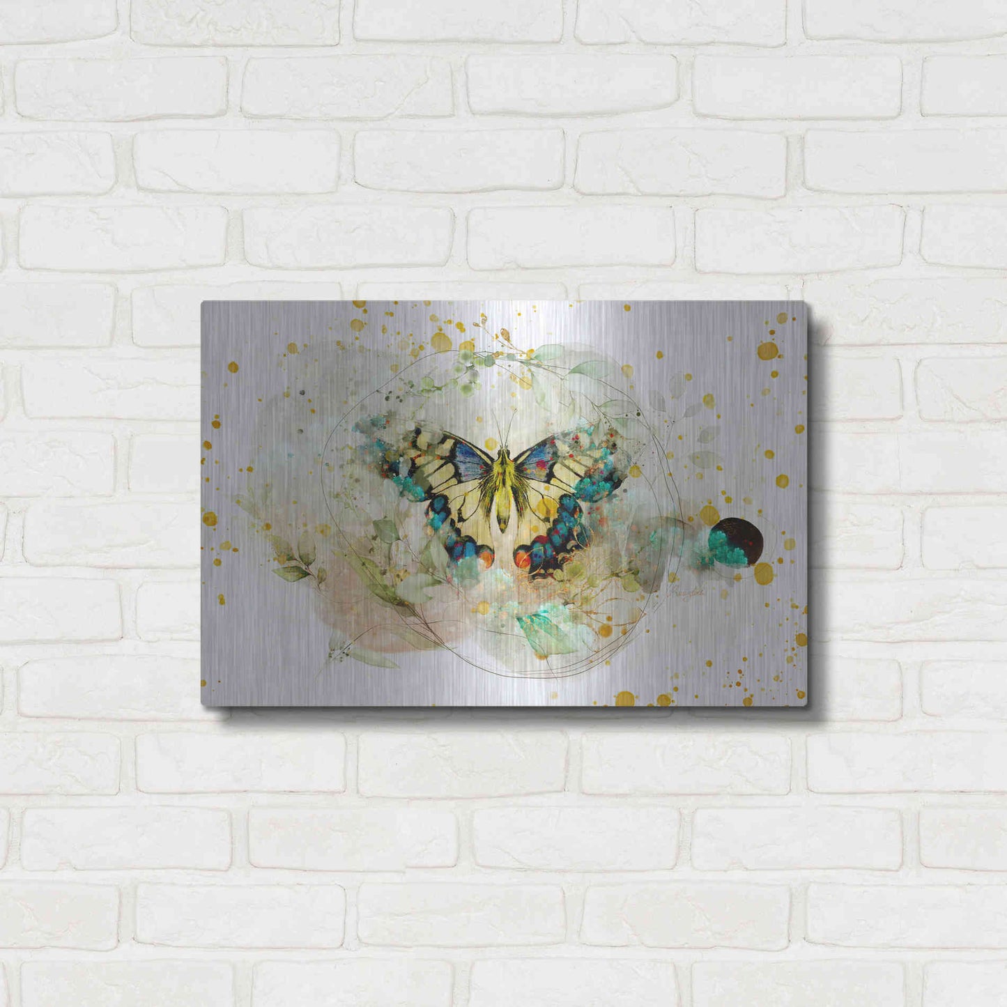 Luxe Metal Art 'Gentle Wings by Roozbeh Bahramali Metal Wall Art,24x16