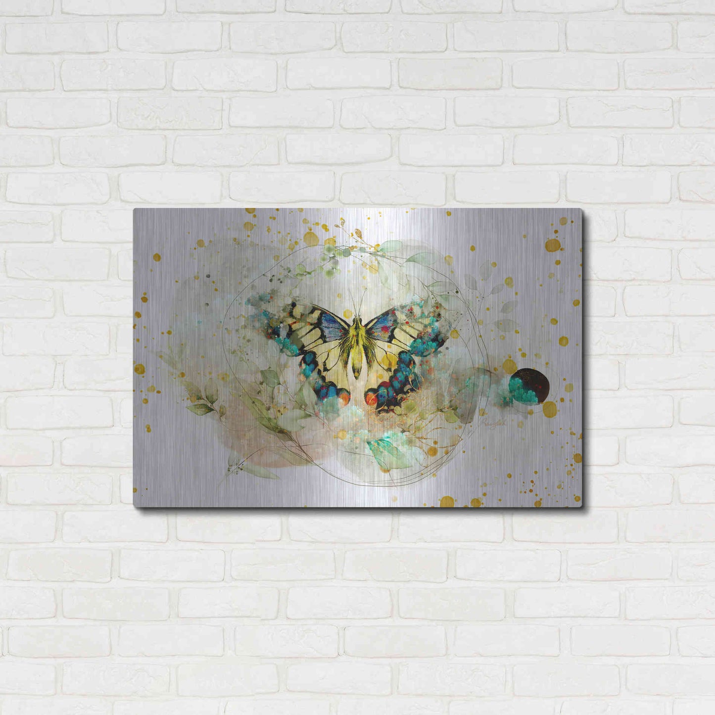 Luxe Metal Art 'Gentle Wings by Roozbeh Bahramali Metal Wall Art,36x24