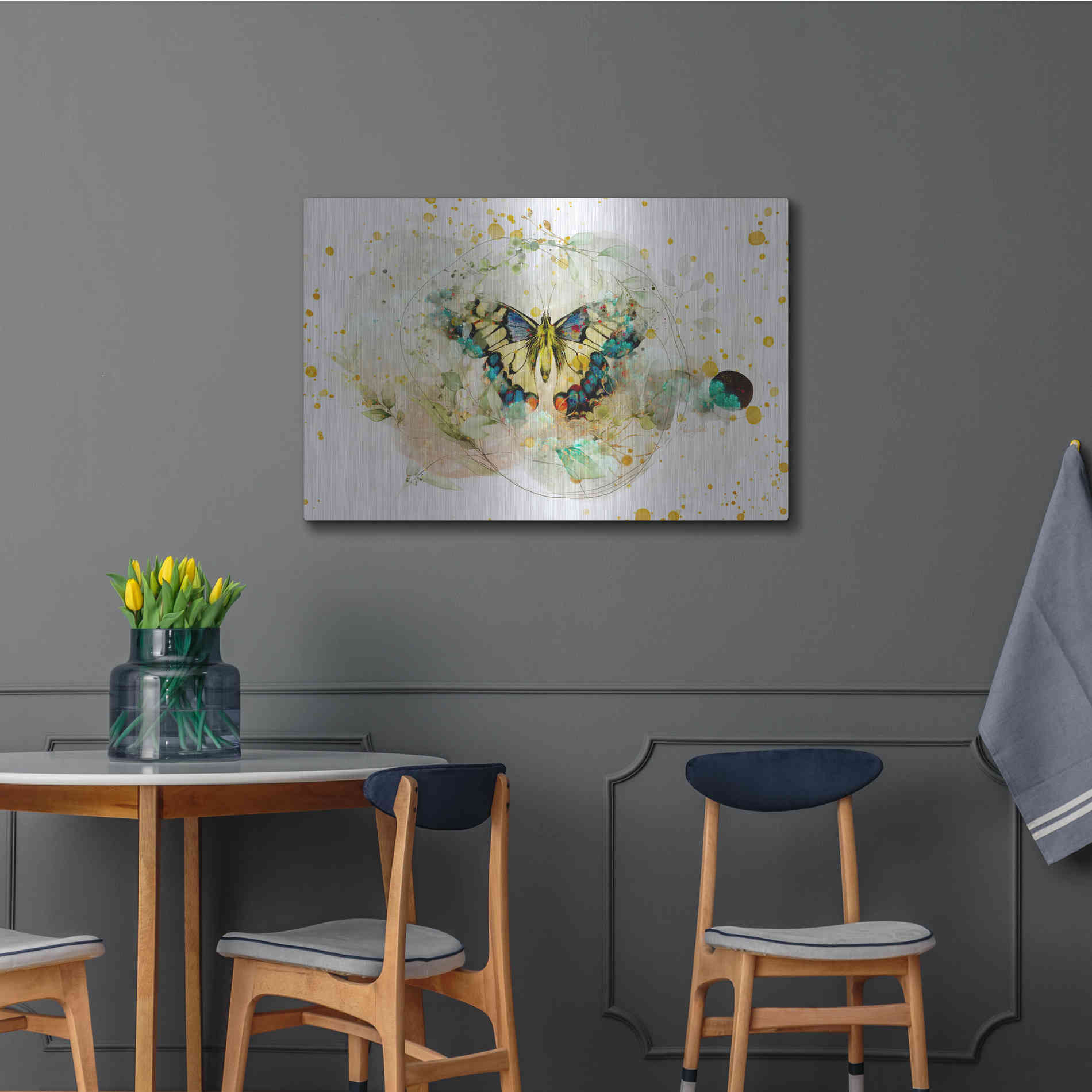 Luxe Metal Art 'Gentle Wings by Roozbeh Bahramali Metal Wall Art,36x24