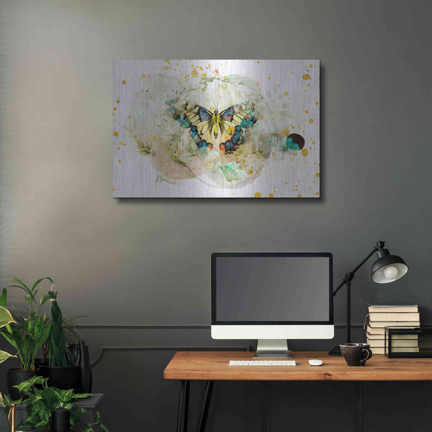 Luxe Metal Art 'Gentle Wings by Roozbeh Bahramali Metal Wall Art,36x24