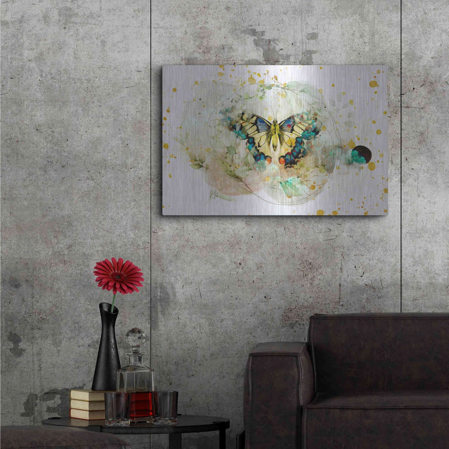 Luxe Metal Art 'Gentle Wings by Roozbeh Bahramali Metal Wall Art,36x24