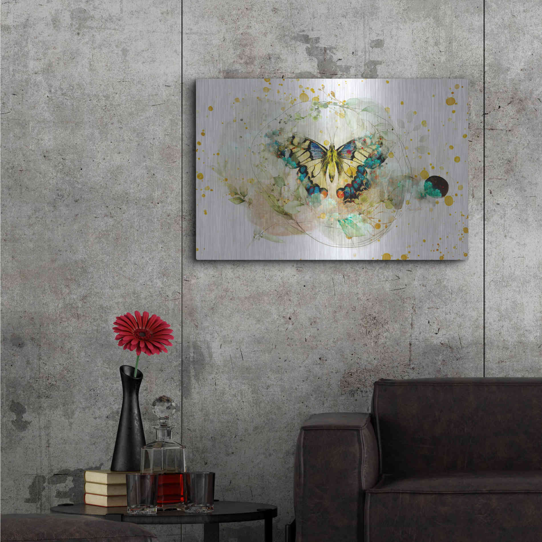 Luxe Metal Art 'Gentle Wings by Roozbeh Bahramali Metal Wall Art,36x24