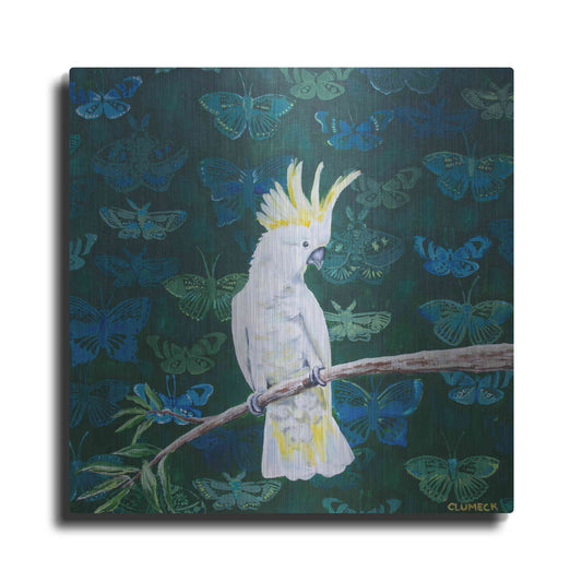 Luxe Metal Art 'Yellow Crested by Alana Clumeck Metal Wall Art