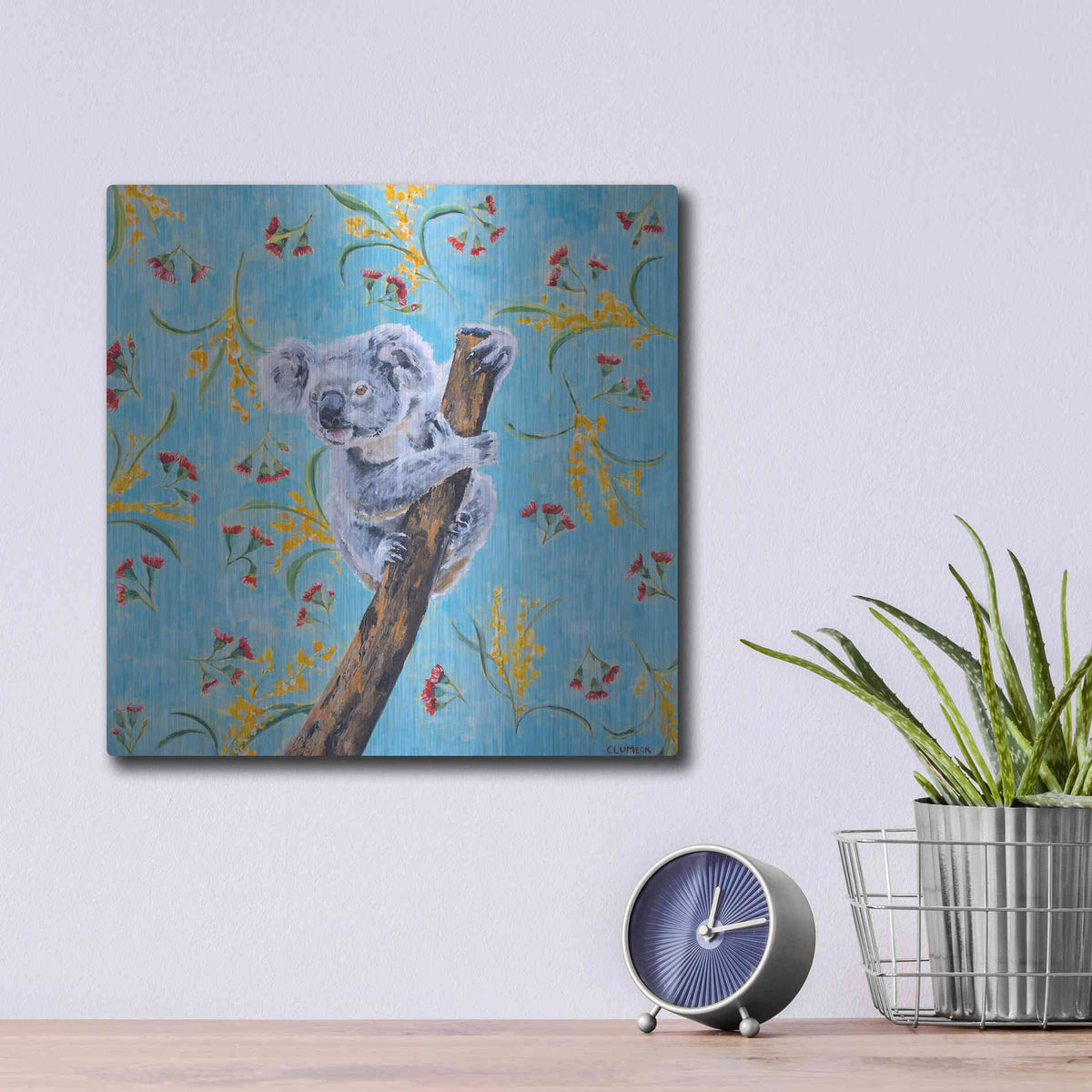 Luxe Metal Art 'Koala by Alana Clumeck Metal Wall Art,12x12
