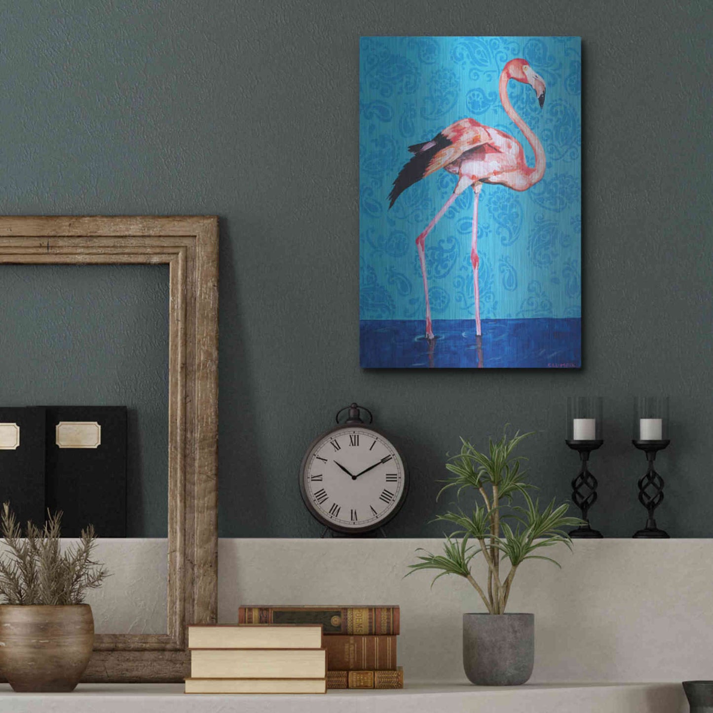 Luxe Metal Art 'Flamingo by Alana Clumeck Metal Wall Art,12x16