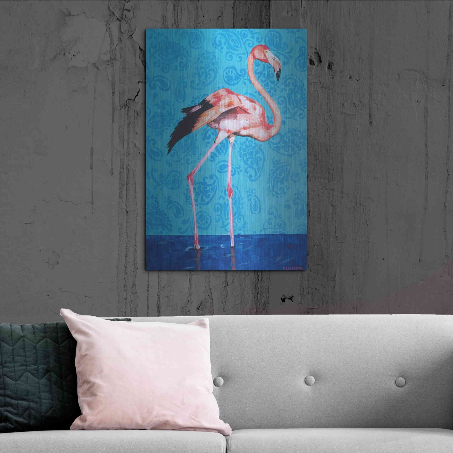 Luxe Metal Art 'Flamingo by Alana Clumeck Metal Wall Art,24x36