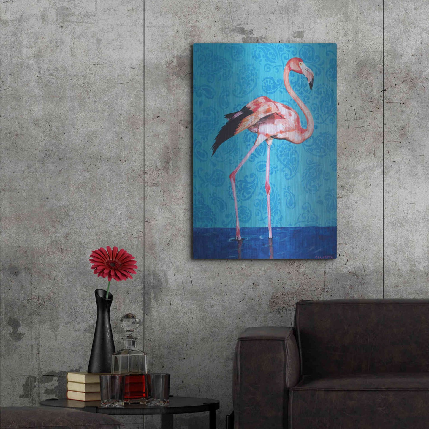 Luxe Metal Art 'Flamingo by Alana Clumeck Metal Wall Art,24x36