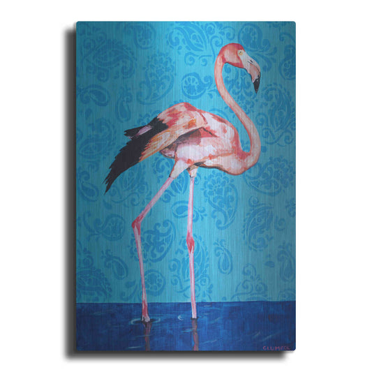 Luxe Metal Art 'Flamingo by Alana Clumeck Metal Wall Art