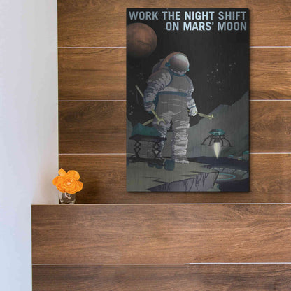 Luxe Metal Art 'Mars Explorer Series: Work The Night Shift' Space Metal Wall Art,12x16