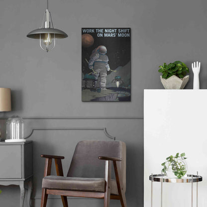 Luxe Metal Art 'Mars Explorer Series: Work The Night Shift' Space Metal Wall Art,16x24