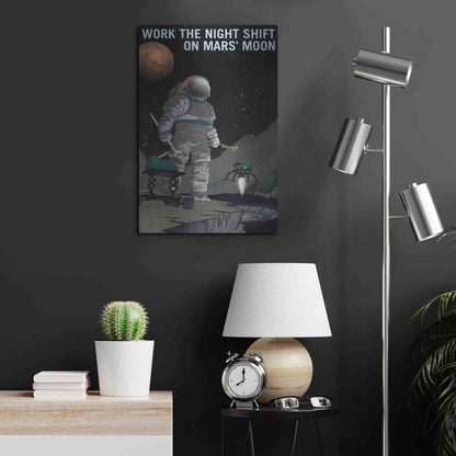 Luxe Metal Art 'Mars Explorer Series: Work The Night Shift' Space Metal Wall Art,16x24