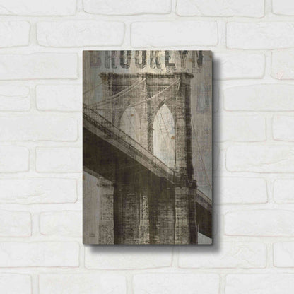 Luxe Metal Art 'Vintage NY Brooklyn Bridge' by Michael Mullan, Metal Wall Art,12x16