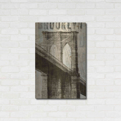 Luxe Metal Art 'Vintage NY Brooklyn Bridge' by Michael Mullan, Metal Wall Art,24x36
