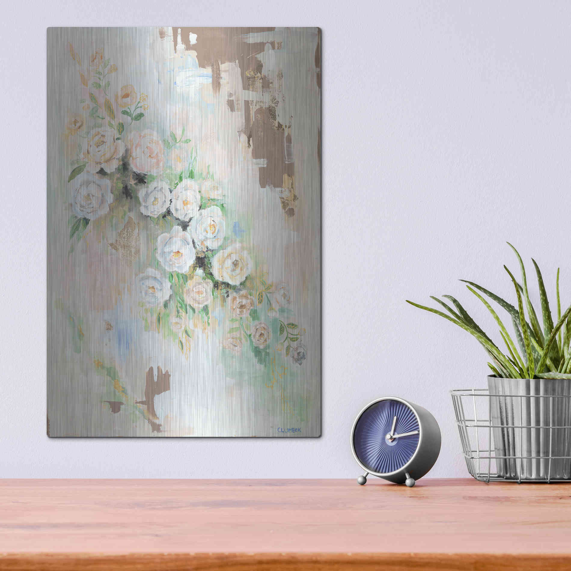 Luxe Metal Art 'Spring Flowers by Alana Clumeck Metal Wall Art,12x16