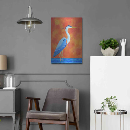 Luxe Metal Art 'Blue Heron by Casey Craig Metal Wall Art,16x24