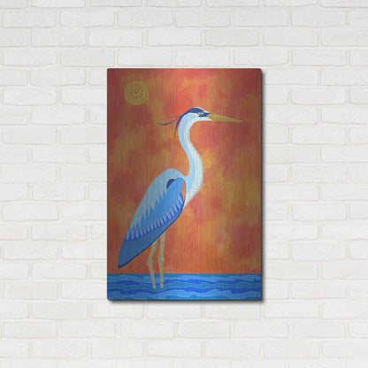 Luxe Metal Art 'Blue Heron by Casey Craig Metal Wall Art,24x36