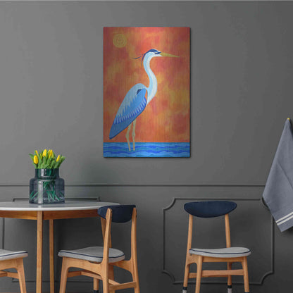 Luxe Metal Art 'Blue Heron by Casey Craig Metal Wall Art,24x36