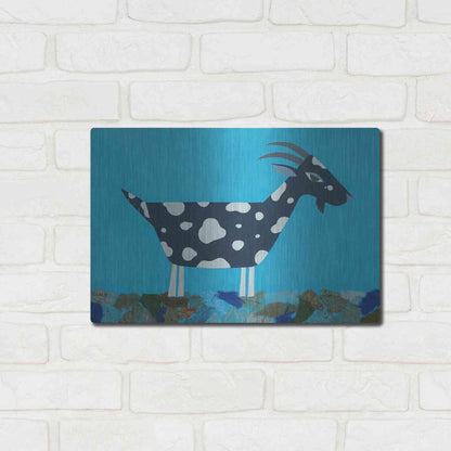 Luxe Metal Art 'Fergus The Goat by Casey Craig Metal Wall Art,16x12